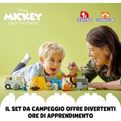 LEGO 10997 DUPLO Disney Topolino e i Suoi Amici Avventura in Campeggio, Set con Camper Giocattolo, Canoa e Figura di Paperina