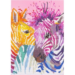 Nice Group - Diamantiny Level Up - Aquarell - Attività Crystal Art, Diamond Painting Kit, crea il mosaico Zebras - NICE96332