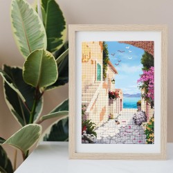 Nice Group - Diamantiny Level Up - Landscape Painting - Attività Crystal Art, Diamond Painting Kit, crea il mosaico Seaside - NI