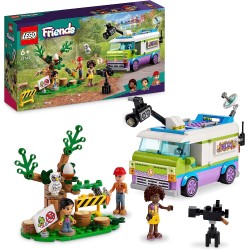 LEGO 41749 Friends Furgone della Troupe Televisiva, Camion Giocattolo per Fingere di Filmare e Riportare le Notizie di Salvatagg