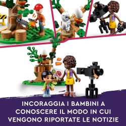 LEGO 41749 Friends Furgone della Troupe Televisiva, Camion Giocattolo per Fingere di Filmare e Riportare le Notizie di Salvatagg