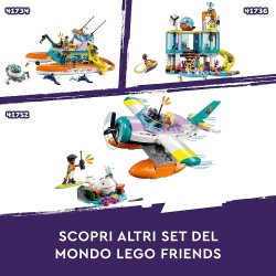 LEGO 41752 Friends Idrovolante di Salvataggio, Aereo Giocattolo Soccorso Animali con Figura di Balena e Mini Bamboline