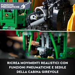 LEGO 42157 Technic Trattore John Deere 948L-II, Modellino da Costruire di Veicolo Giocattolo con Funzioni Pneumatiche e 4 Ruote 