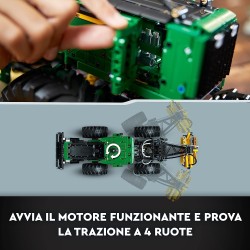 LEGO 42157 Technic Trattore John Deere 948L-II, Modellino da Costruire di Veicolo Giocattolo con Funzioni Pneumatiche e 4 Ruote 