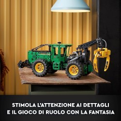 LEGO 42157 Technic Trattore John Deere 948L-II, Modellino da Costruire di Veicolo Giocattolo con Funzioni Pneumatiche e 4 Ruote 