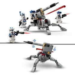 LEGO 75345 Star Wars Battle Pack Clone Troopers Legione 501, Modellino da Costruire con Cannone Giocattolo Anticarro AV-7 e Shoo