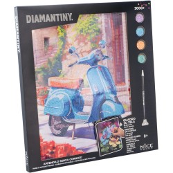 Nice Group - Diamantiny - Quadro Retrò Vespa Dipingi coi Numeri, Multicolore, 22 x 30 x 1,5 cm - NICE96564