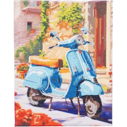 Nice Group - Diamantiny - Quadro Retrò Vespa Dipingi coi Numeri, Multicolore, 22 x 30 x 1,5 cm - NICE96564