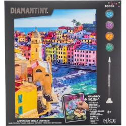 Nice Group - Diamantiny - Quadro Cinque Terre Dipingi coi Numeri, Multicolore, 22 x 30 x 1,5 cm - NICE96567