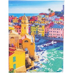 Nice Group - Diamantiny - Quadro Cinque Terre Dipingi coi Numeri, Multicolore, 22 x 30 x 1,5 cm - NICE96567