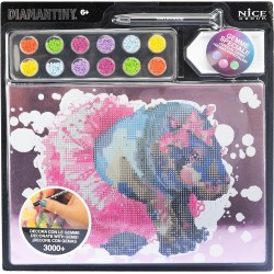 Nice Group - Diamantiny Level Up - Aquarell Ippopotamo- Attività Crystal Art, Diamond Painting Kit, crea il mosaico Hippo - NICE