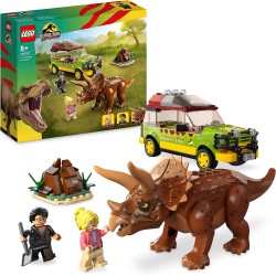 LEGO 76959 Jurassic Park La Ricerca del Triceratopo, Set Dinosauro Giocattolo con Macchina Ford Explorer e Minifigure, Collezion