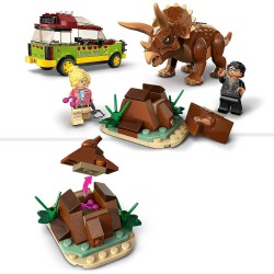 LEGO 76959 Jurassic Park La Ricerca del Triceratopo, Set Dinosauro Giocattolo con Macchina Ford Explorer e Minifigure, Collezion