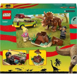 LEGO 76959 Jurassic Park La Ricerca del Triceratopo, Set Dinosauro Giocattolo con Macchina Ford Explorer e Minifigure, Collezion