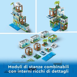 LEGO 60365 City Condomini, Modular Building Set con Stanze Combinabili, Negozio, Bicicletta Giocattolo e 6 Minifigure