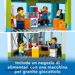 LEGO 60365 City Condomini, Modular Building Set con Stanze Combinabili, Negozio, Bicicletta Giocattolo e 6 Minifigure