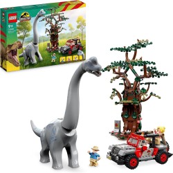 LEGO 76960 Jurassic Park La Scoperta del Brachiosauro, Set con Grande Dinosauro Giocattolo, Albero e Jeep Wrangler da Costruire,