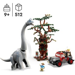 LEGO 76960 Jurassic Park La Scoperta del Brachiosauro, Set con Grande Dinosauro Giocattolo, Albero e Jeep Wrangler da Costruire,