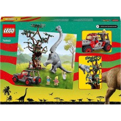 LEGO 76960 Jurassic Park La Scoperta del Brachiosauro, Set con Grande Dinosauro Giocattolo, Albero e Jeep Wrangler da Costruire,