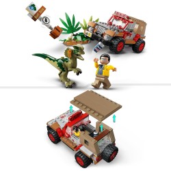 LEGO 76958 Jurassic Park L’Agguato del Dilofosauro, Set Dinosauro Giocattolo con Minifigure e Jeep, Collezione 30° Anniversario