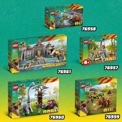 LEGO 76958 Jurassic Park L’Agguato del Dilofosauro, Set Dinosauro Giocattolo con Minifigure e Jeep, Collezione 30° Anniversario