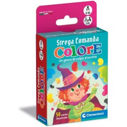 Clementoni - Strega Comanda Pocket-Mazzo 6 Anni, Gioco da Tavolo Bambini, Carte Colori, Flashcards, 2-6 Giocatori, in Italiano, 