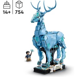 LEGO 76414 Harry Potter Expecto Patronum Set 2 in 1 con Figure Animali del Cervo e del Lupo, Accessorio per Decorazione Camera d