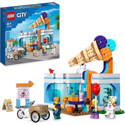 LEGO 60363 City Gelateria, Giochi per Bambini e Bambine dai 6 anni in su con Carretto dei Gelati Giocattolo e 3 Minifigure, Set 