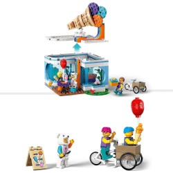 LEGO 60363 City Gelateria, Giochi per Bambini e Bambine dai 6 anni in su con Carretto dei Gelati Giocattolo e 3 Minifigure, Set 