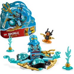 LEGO 71778 NINJAGO Drift del Potere del Drago Spinjitzu di Nya, Trottola Giocattolo con Minifigure di Nya da Collezione