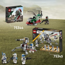 LEGO 75344 Star Wars Astronave di Boba Fett Microfighter Giocattolo, Modellino da Costruire set Mandaloriano per Bambini con 2 S