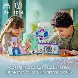 LEGO 43215 Disney La Casa sull Albero Incantata con 13 Mini Bamboline come la Principessa Jasmine, Elsa e Anna, Gioco da Costrui