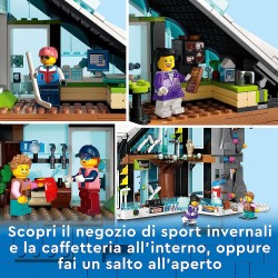 LEGO 60366 City Centro Sci e Arrampicata, Modular Building Set a 3 Livelli con Pista, Negozio Sport Invernali, Bar, Ascensore e 