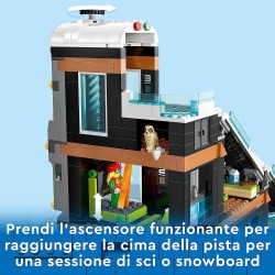 LEGO 60366 City Centro Sci e Arrampicata, Modular Building Set a 3 Livelli con Pista, Negozio Sport Invernali, Bar, Ascensore e 