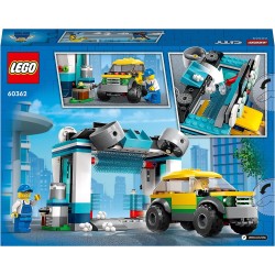 LEGO - City Autolavaggio, Set con Spazzole Rotanti, Macchina Giocattolo e 2 Minifigure - 60362