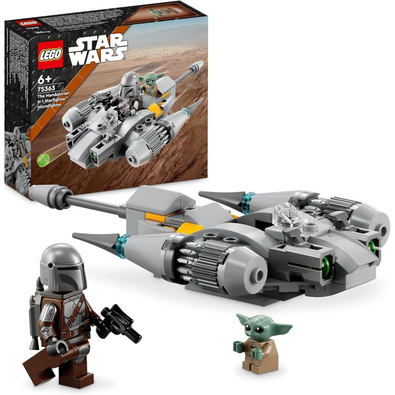 LEGO - Star Wars Starfighter N-1 del Mandaloriano Microfighter, da "The Book of Boba Fett" con Figura di Grogu, 75363