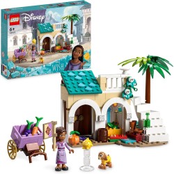 LEGO - Disney Wish Asha nella Città di Rosas, Set dal Film Wish con Mini Bambolina di Asha e le Figure di Star e Valentino la Ca