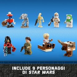 LEGO 75366 - Star Wars Calendario dell Avvento 2023 con 24 Regali tra cui 9 Personaggi, 10 Veicoli Giocattolo e 5 Iconici Mini-M