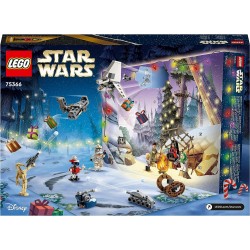 LEGO 75366 - Star Wars Calendario dell Avvento 2023 con 24 Regali tra cui 9 Personaggi, 10 Veicoli Giocattolo e 5 Iconici Mini-M