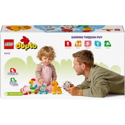 LEGO DUPLO Il Treno degli Animali, Giochi per Bambini e Bambine da 1.5 Anni in su da Costruire, Giocattolo Educativo in Età Pres