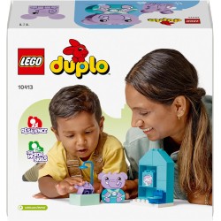 LEGO DUPLO Attività Quotidiane: il Bagnetto, Playset Didattico per l Educazione al Vasetto con 2 Elefanti Giocattolo e Mattoncin