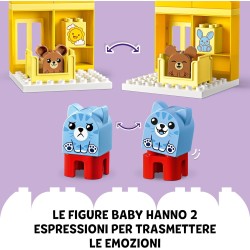 LEGO DUPLO Attività Quotidiane: Mangiare e Andare a Letto, Playset per l Apprendimento Socio-Emotivo con 4 Animali Giocattolo, 1