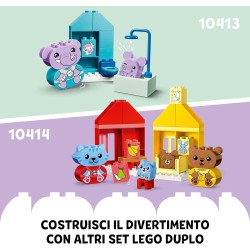 LEGO DUPLO Attività Quotidiane: Mangiare e Andare a Letto, Playset per l Apprendimento Socio-Emotivo con 4 Animali Giocattolo, 1