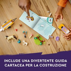 LEGO Friends Rimorchio con Cavallo e Pony, Giocattolo per la Cura degli Animali con 2 Mini Bamboline di Liann e Zoya, Auto da Co