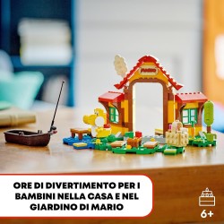 LEGO Super Mario Pack di Espansione Picnic alla Casa di Mario, con Figura di Yoshi Giallo da Abbinare a Uno Starter Pack, 71422