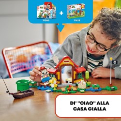 LEGO Super Mario Pack di Espansione Picnic alla Casa di Mario, con Figura di Yoshi Giallo da Abbinare a Uno Starter Pack, 71422