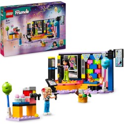 LEGO Friends Karaoke Party, Giochi Musicali con Palco Girevole, Microfoni Giocattolo, 2 Mini Bamboline di Liann e Nova e una Fig