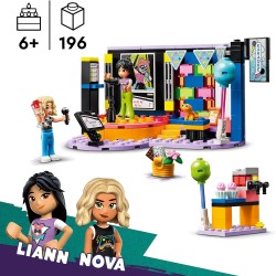 LEGO Friends Karaoke Party, Giochi Musicali con Palco Girevole, Microfoni Giocattolo, 2 Mini Bamboline di Liann e Nova e una Fig