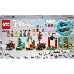 LEGO Disney Treno delle Celebrazioni Disney, Giocattolo Serie 100° Anniversario con Carri di Vaiana, Woody, Peter Pan e Trilli p