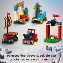 LEGO Disney Treno delle Celebrazioni Disney, Giocattolo Serie 100° Anniversario con Carri di Vaiana, Woody, Peter Pan e Trilli p